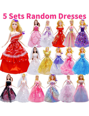 5 Conjuntos de Ropa para Muñeca 30 cm Hechos a Mano