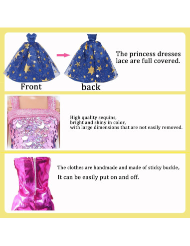 60 Piezas Ropa de Muñeca QBPKQY Vestidos y Accesorios