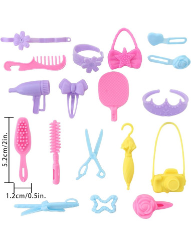 60 Piezas Ropa de Muñeca QBPKQY Vestidos y Accesorios