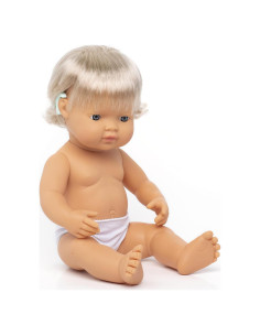 Muñeca Miniland 38 cm Niña Caucásica con Implante Auditivo