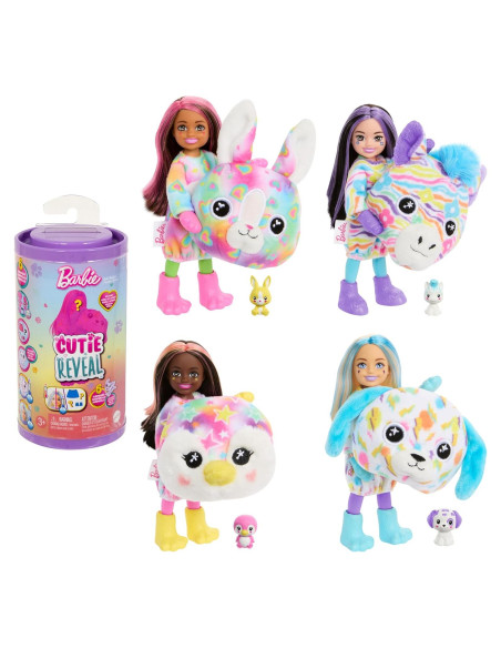 Muñeca Chelsea Cutie Reveal Barbie Color Dream con 6 Sorprisas