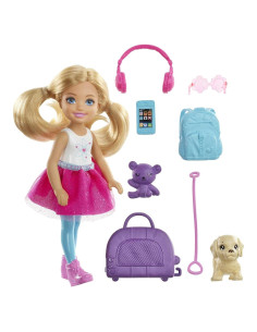 Muñeca Chelsea Mattel Set de Viaje con Cachorro y Mochila