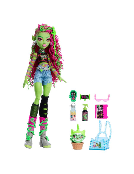 Muñeca Monster High Venus McFlytrap con mascota y accesorios