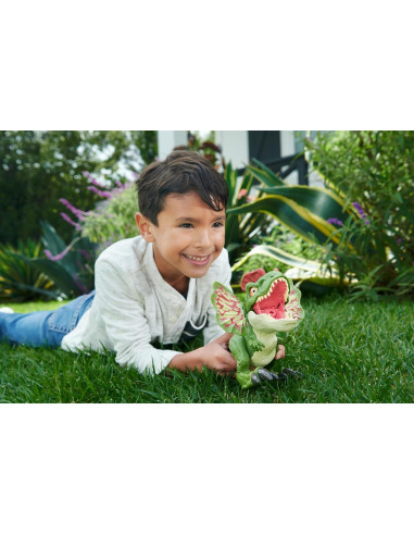 Figura Dilophosaurus Mattel Jurassic World con Lanzador y Sonido