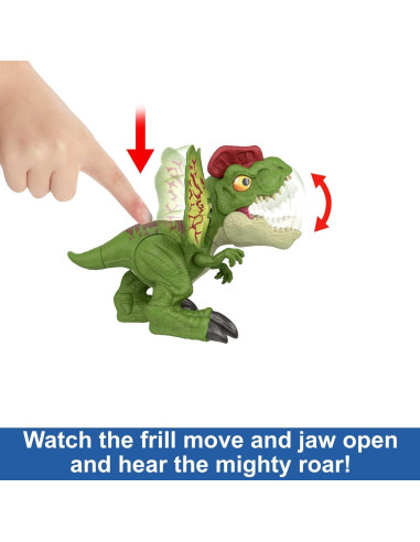 Figura Dilophosaurus Mattel Jurassic World con Lanzador y Sonido