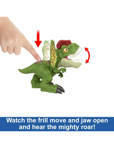 Figura Dilophosaurus Mattel Jurassic World con Lanzador y Sonido