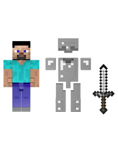 Figura de acción Steve Diamante Mattel Minecraft 14 cm
