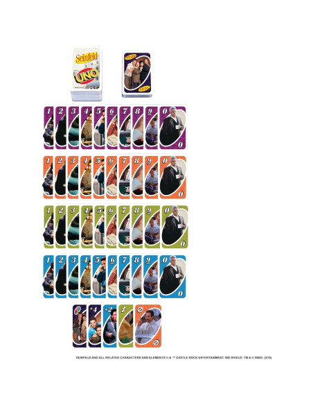 Juego de Cartas UNO Seinfeld Mattel para 2 a 10 Jugadores