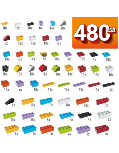 Mega Construx Caja de Ladrillos 480 Piezas Multicolor GJD23