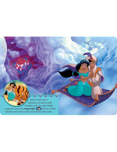 Disney Princess Moana, Belle, Cinderella, and more! - Magical Moments! Storybook and Magic Wand Toy Sound Book Set - PI Kids