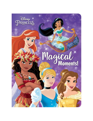 Disney Princess Moana, Belle, Cinderella, and more! - Magical Moments! Storybook and Magic Wand Toy Sound Book Set - PI Kids