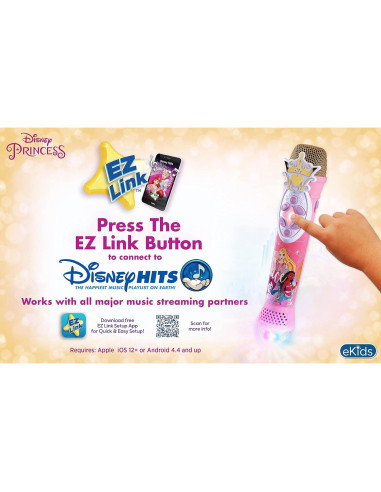 Micrófono Karaoke Disney Princess eKids Rosa Bluetooth