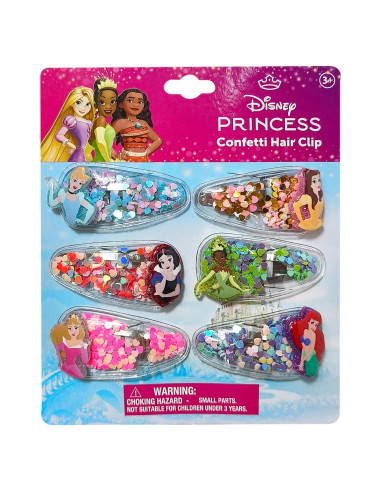 Clips para el Cabello LUV HER Disney Princess 6pc Multicolor