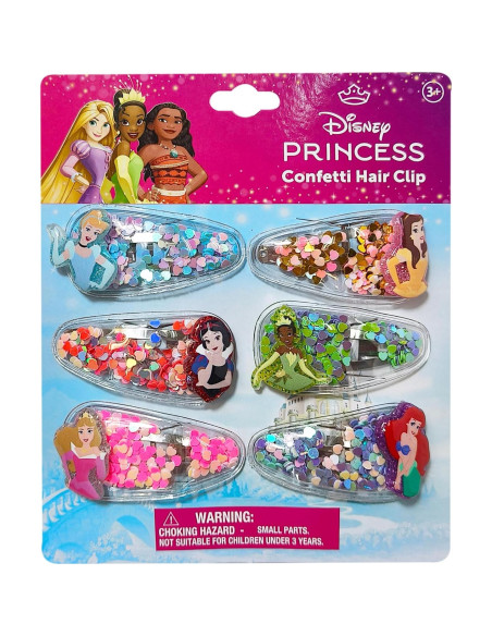 Clips para el Cabello LUV HER Disney Princess 6pc Multicolor