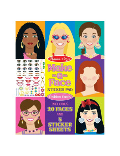 Almohadilla de Pegatinas Melissa & Doug - 20 Caras y 250 Accesorios