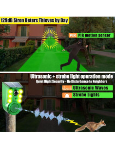 Alarma de Movimiento Solar SENKEFEI 129dB con Luz Estroboscópica 2