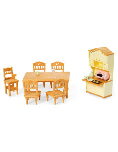 Juego de Comedor Calico Critters - 22 Piezas para Niños