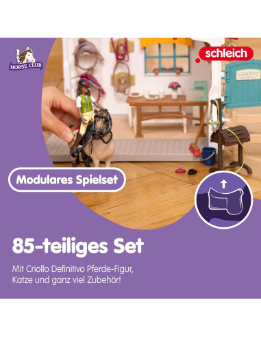 Juego de Establo Schleich 85 Piezas con Caballo y Jinete
