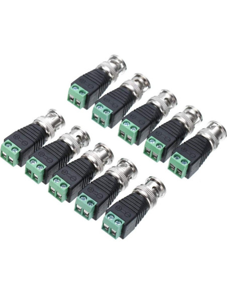 Adaptador BNC Macho a Macho 28 Piezas para CCTV Cat5/Cat6