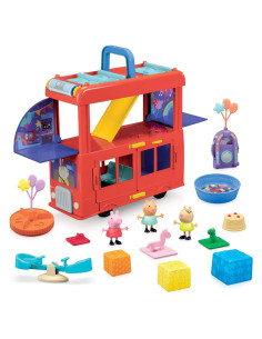 Autobús de Fiesta 2-en-1 Peppa Pig con 3 Figuras y 13 Accesorios