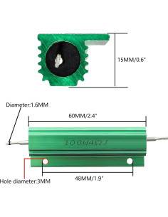 2 Piezas Resistencias de Alambre Enrollado 100W 4 Ohm Aluminio 2