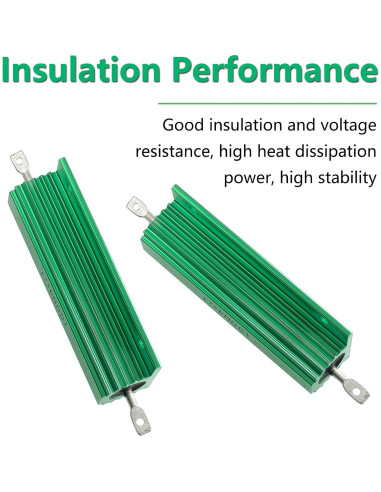 2 Piezas Resistencias de Alambre Enrollado 100W 4 Ohm Aluminio