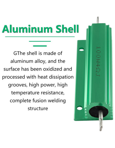 2 Piezas Resistencias de Alambre Enrollado 100W 4 Ohm Aluminio