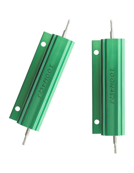 2 Piezas Resistencias de Alambre Enrollado 100W 4 Ohm Aluminio