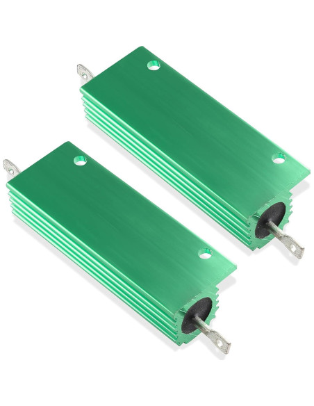 2 Piezas Resistencias de Alambre Enrollado 100W 4 Ohm Aluminio
