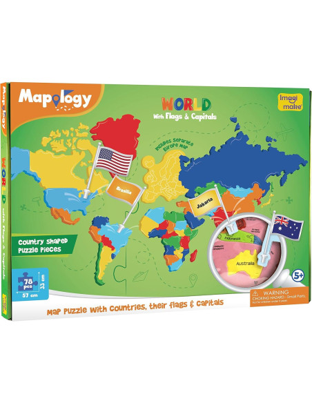 Rompecabezas Mapa Mundial Imagimake - 75 Piezas Educativas