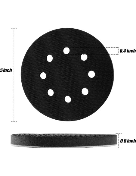 Almohadilla de Lijadora Orbital POLIWELL 5" 8 Agujeros - Paquete de 2
