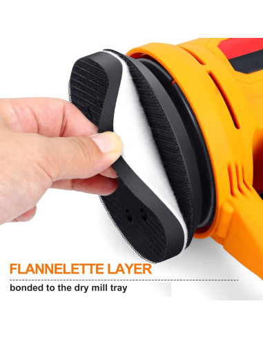 Almohadilla de Lijadora Orbital POLIWELL 5" 8 Agujeros - Paquete de 2