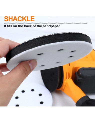 Almohadilla de Lijadora Orbital POLIWELL 5" 8 Agujeros - Paquete de 2