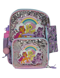 Mochila Escolar MLP 5 Piezas 40.6 cm Morado y Rosa 2