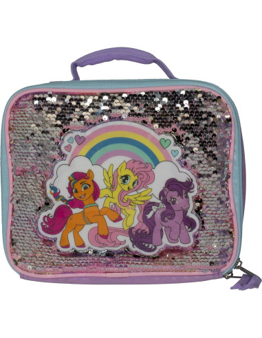 Mochila Escolar MLP 5 Piezas 40.6 cm Morado y Rosa