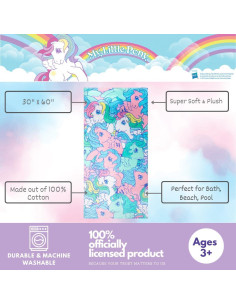 Toalla de Playa Franco Mi Pequeño Pony 152x76 cm Suave 2