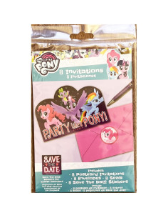 Invitaciones Postales Amscan Mis Pequeños Ponis 8 Unidades 2