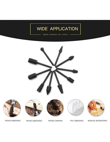 Set de 10 Bits de Carving Uayeatye para Carpintería 3mm