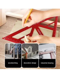 Regla Triangular de Aluminio Diydeg - Herramienta de Medición 60.96x42.42cm 2