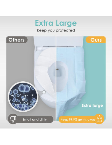 Cubiertas de Asiento de Inodoro Desechables TRIPTIPS 60 Unidades XL