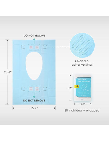 Cubiertas de Asiento de Inodoro Desechables TRIPTIPS 60 Unidades XL