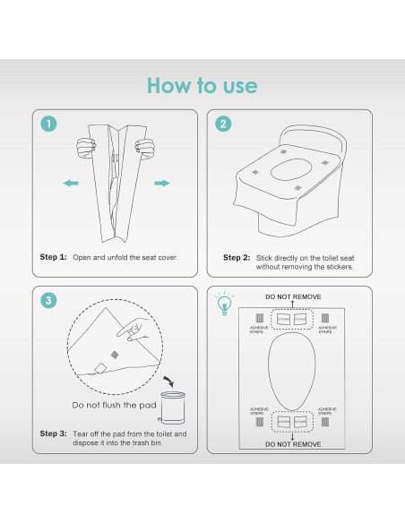 Cubiertas de Asiento de Inodoro Desechables TRIPTIPS 60 Unidades XL