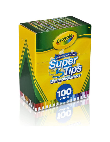 Marcadores Crayola Super Tips 100ct Lavables Multicolor