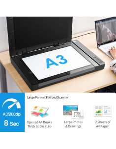 Escáner de Cama Plana A3 VIISAN 3120 1200 DPI Automático 2