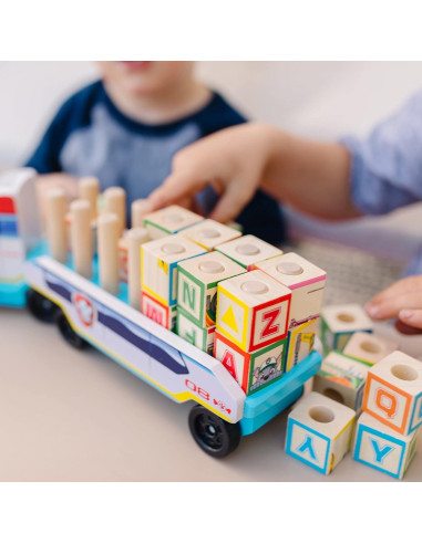 Camión de Bloques ABC Melissa & Doug - Juguete 33 Piezas