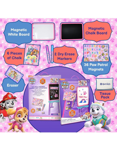 Caballete de Arte Paw Patrol para Niños con Pizarra Magnética