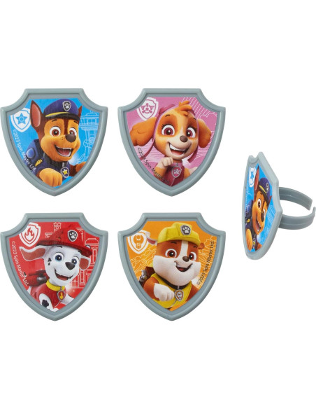 Anillos Decorativos Paw Patrol DecoPac - 24 para Cupcakes