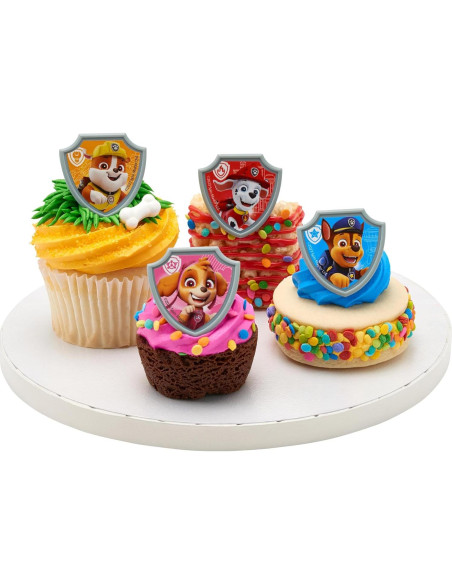 Anillos Decorativos Paw Patrol DecoPac - 24 para Cupcakes