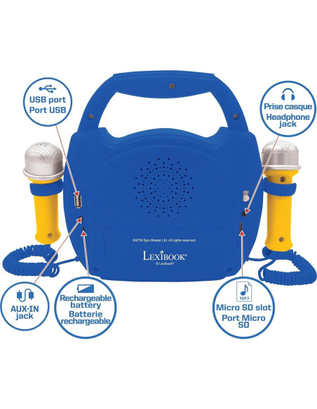 Reproductor Karaoke Paw Patrol Lexibook Bluetooth 0.54kg