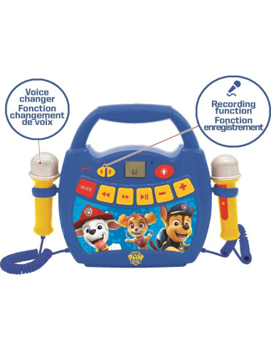 Reproductor Karaoke Paw Patrol Lexibook Bluetooth 0.54kg